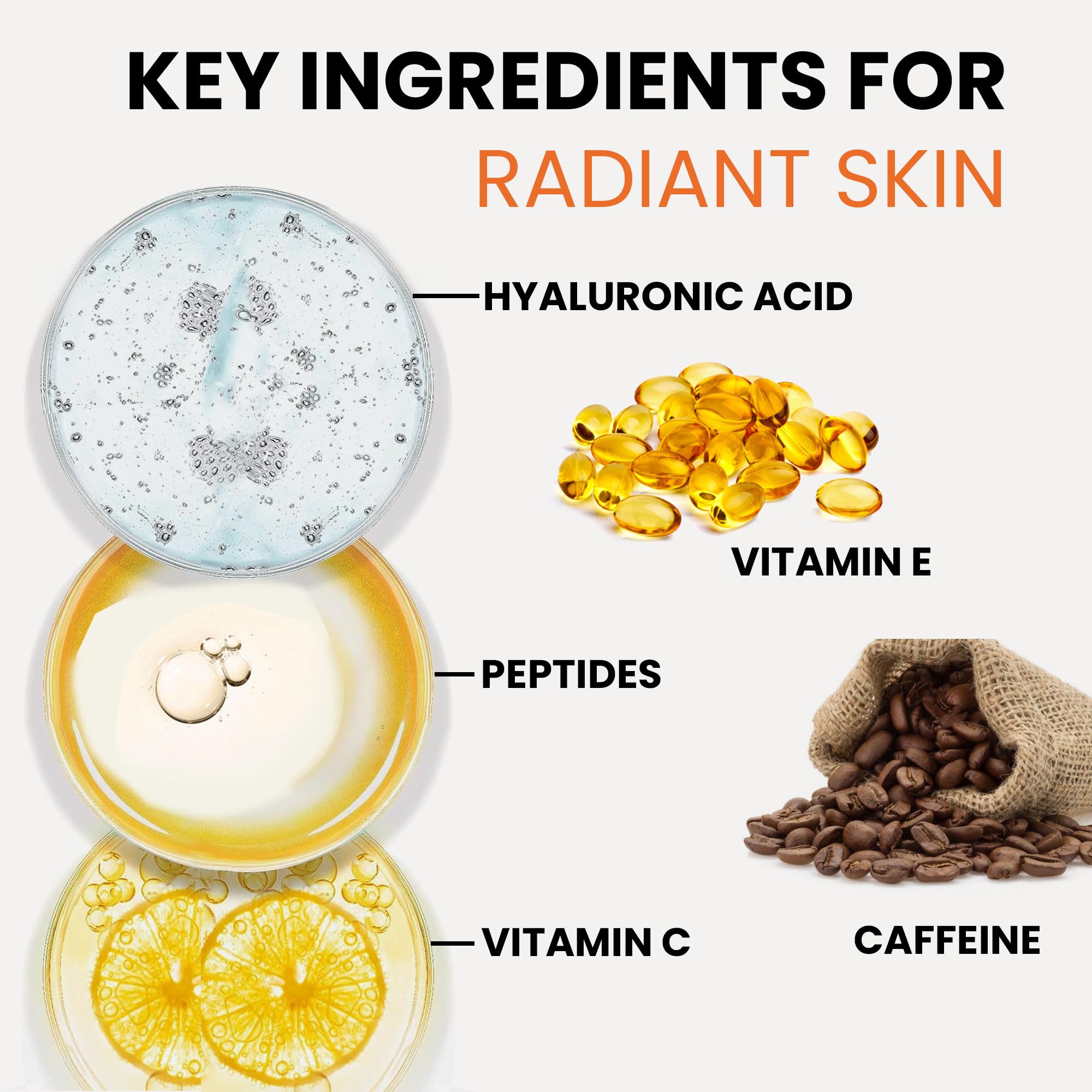 ZAYUU ingredientes cerca mostrando vitamina C y péptidos beneficiosos