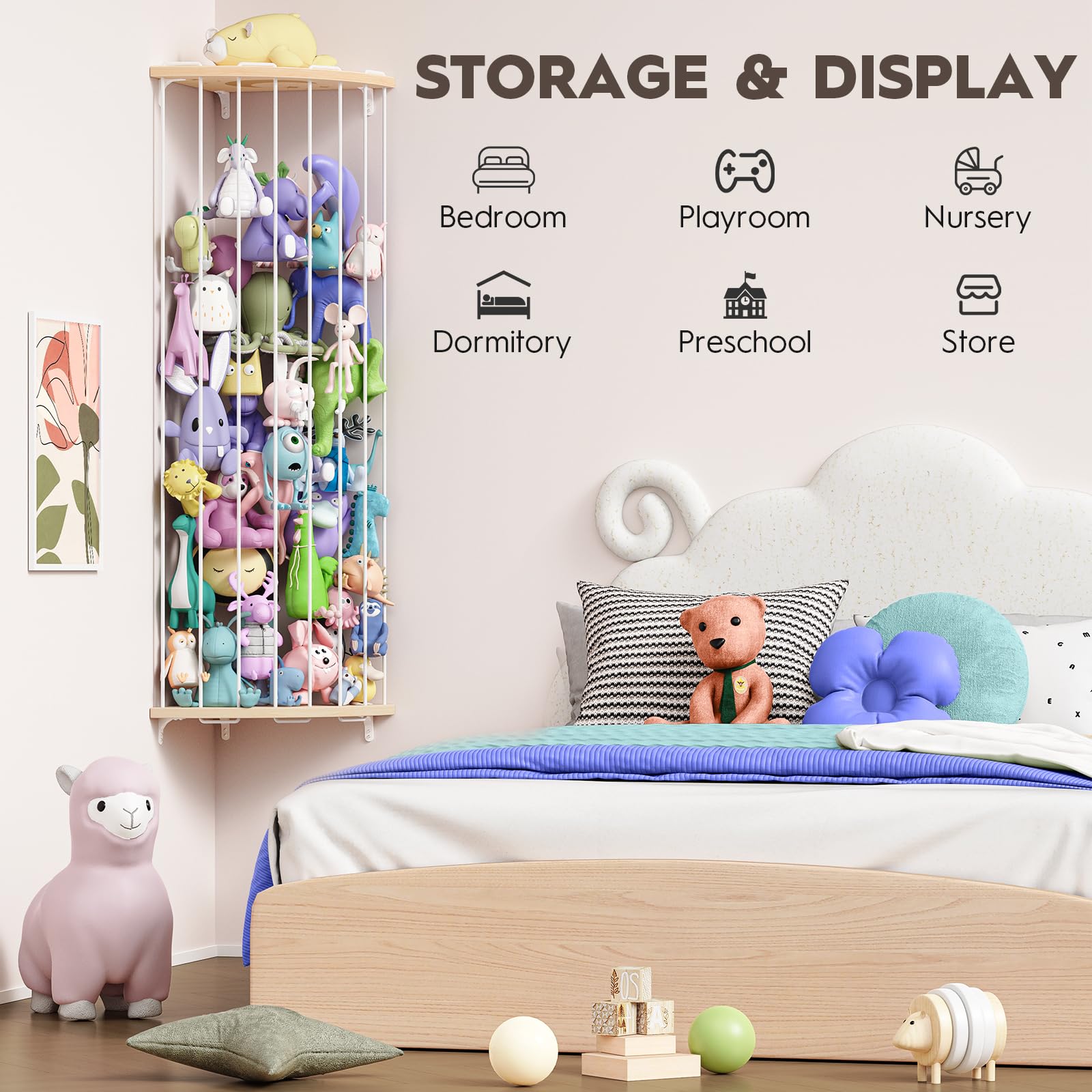 Zayysoha estante superior con libros y luz, funcional y decorativo