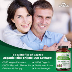 Zazzee etiqueta con sello USDA Organic indicando certificación orgánica