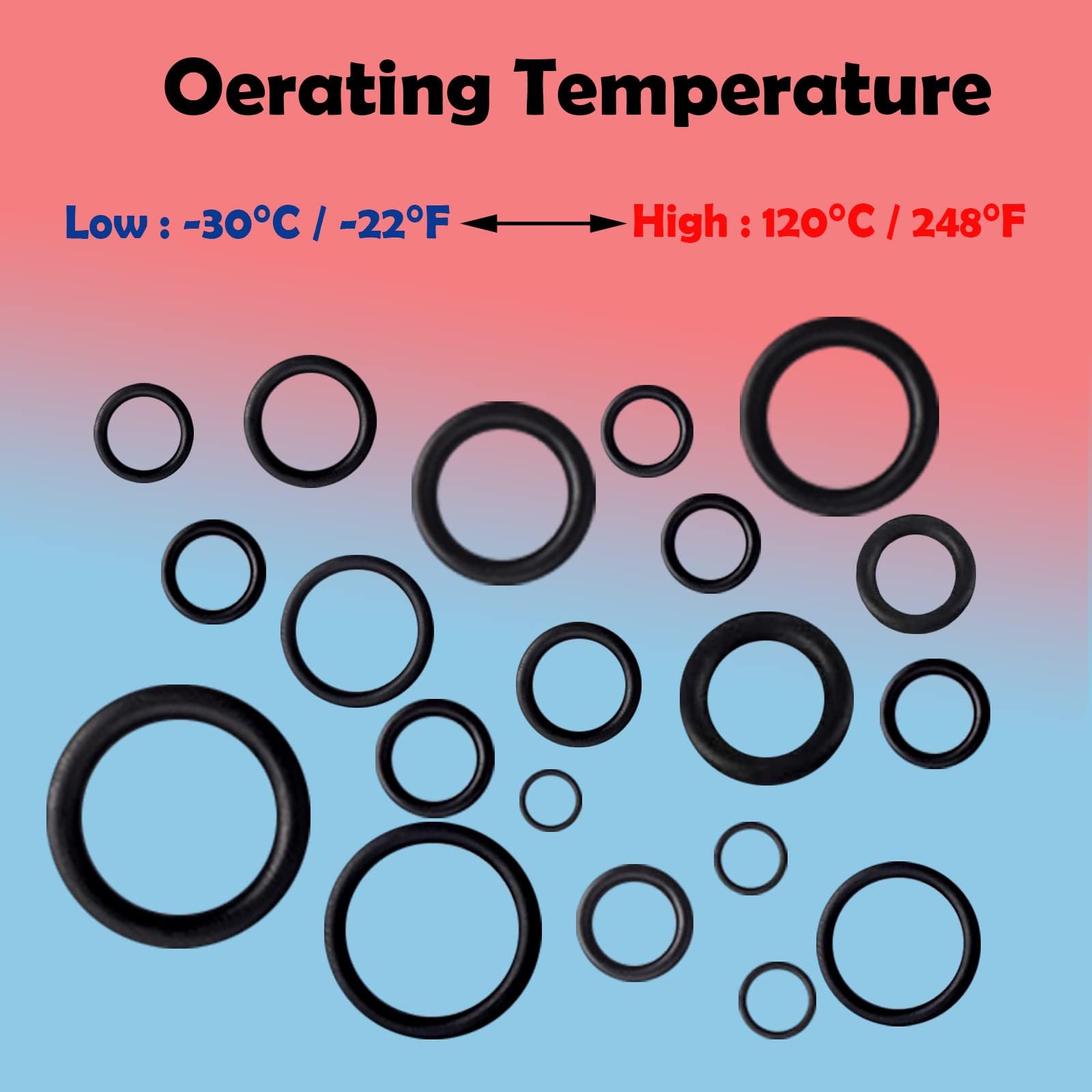 ZDBB O-rings beside a hand for scale indicating wide size range convenience