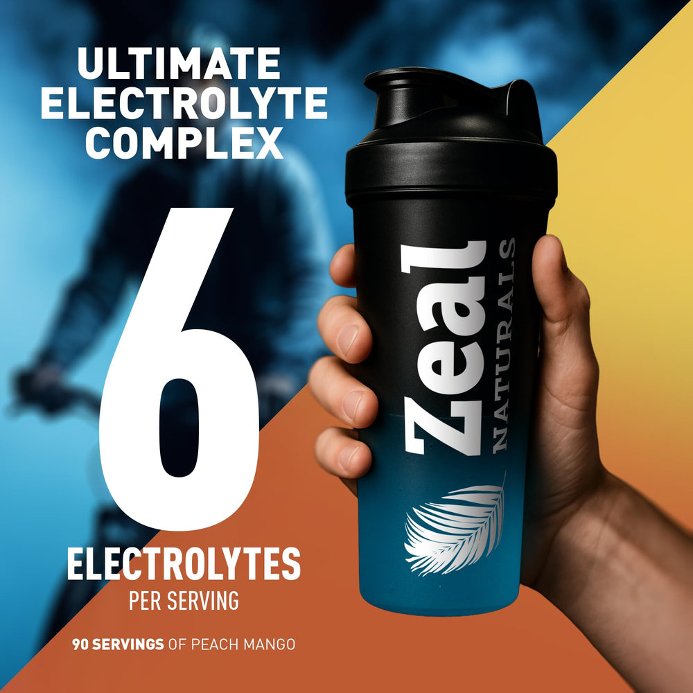 Zeal Naturals pouring powder into water for quick hydration on the go