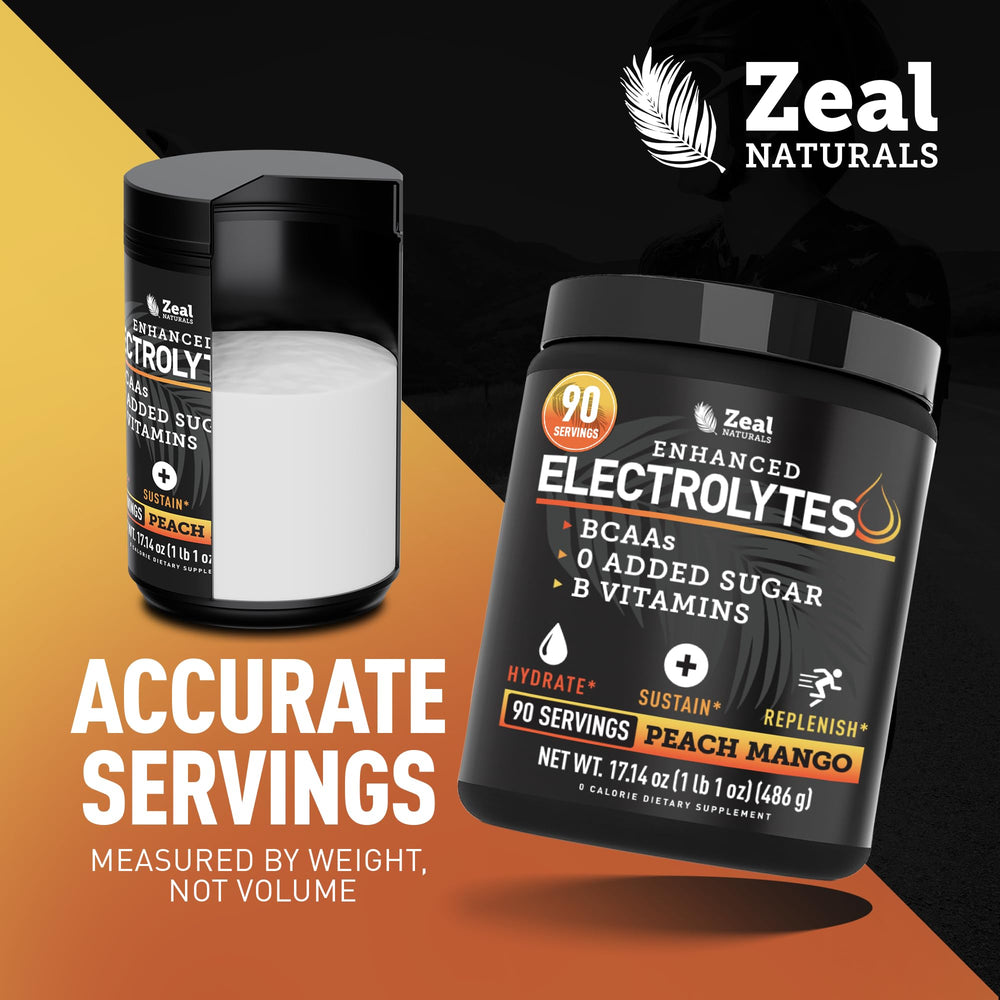 Zeal Naturals scoop beside glass showing single serving and portion control