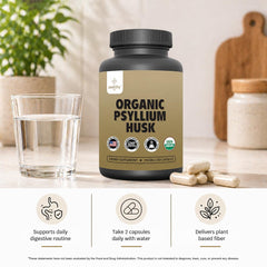 Comparison of psyllium powder and Zealthy Life capsule showing no-mess convenience