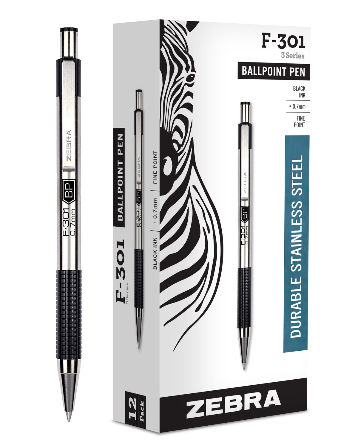 Zebra Pen frente del paquete pack12 mostrando bolígrafos listos