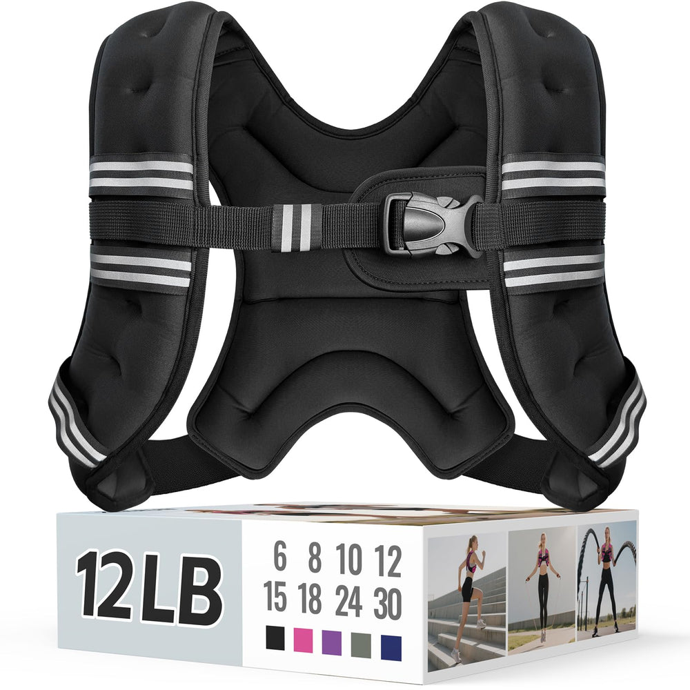 Zeerun chaleco frontal 12 lb mostrando ajuste y ruedas de peso