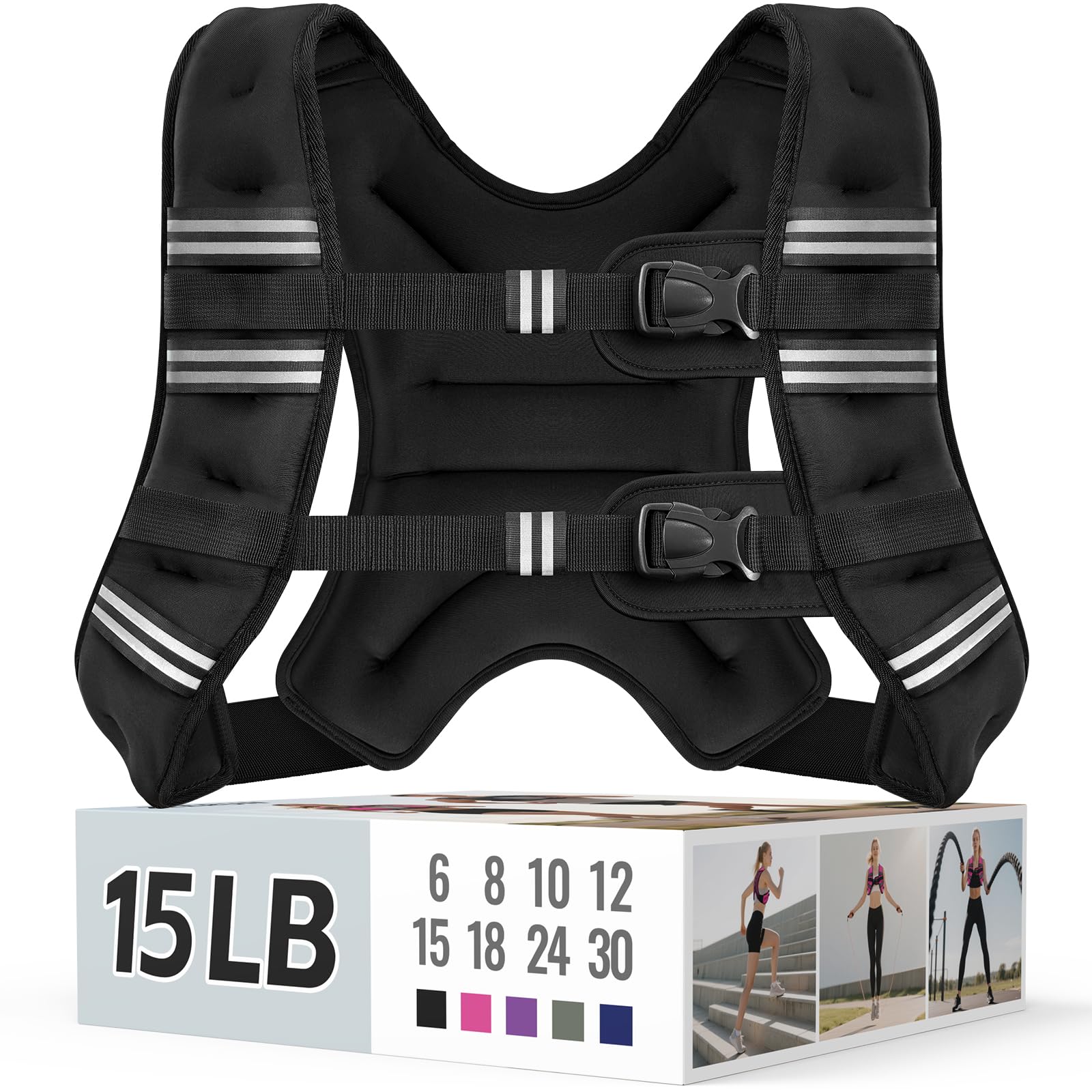 zeerun front view showing vest fit and secure buckle for stable workouts