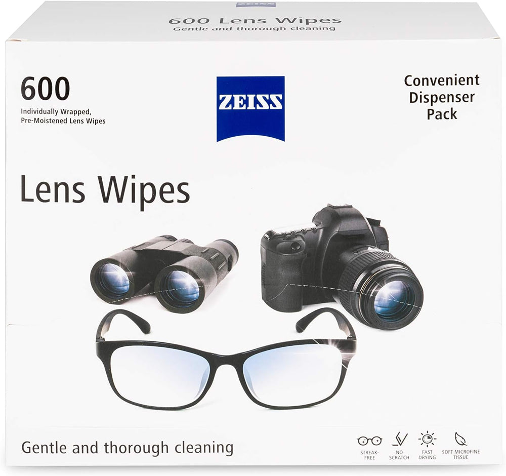 ZEISS empaque frontal de 600 toallitas, almacenamiento práctico y compacto