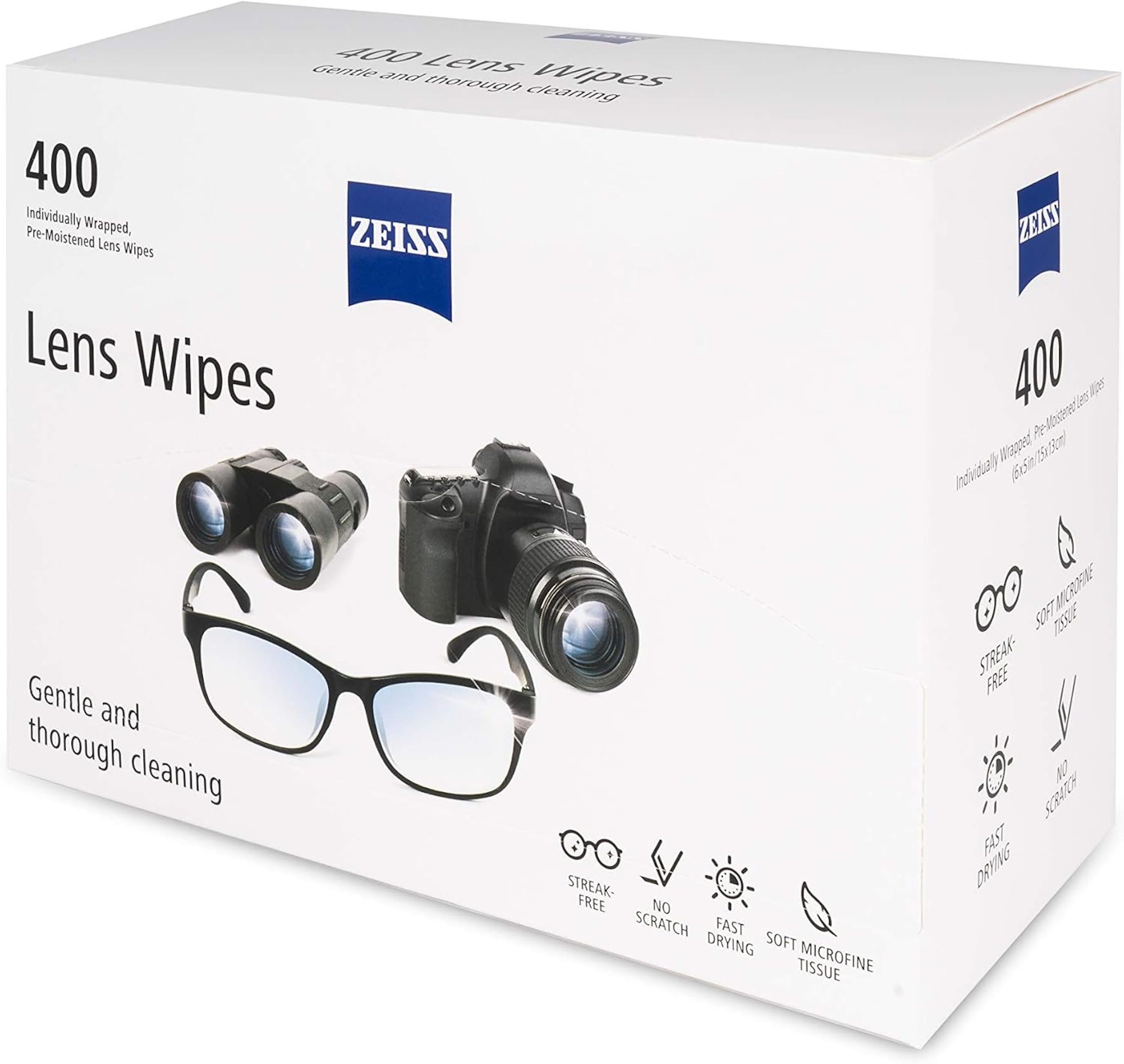 ZEISS toallita en mano muestra textura suave y limpieza segura