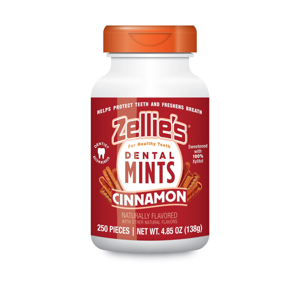 Zellie's envase frontal con mints de canela, práctico para llevar