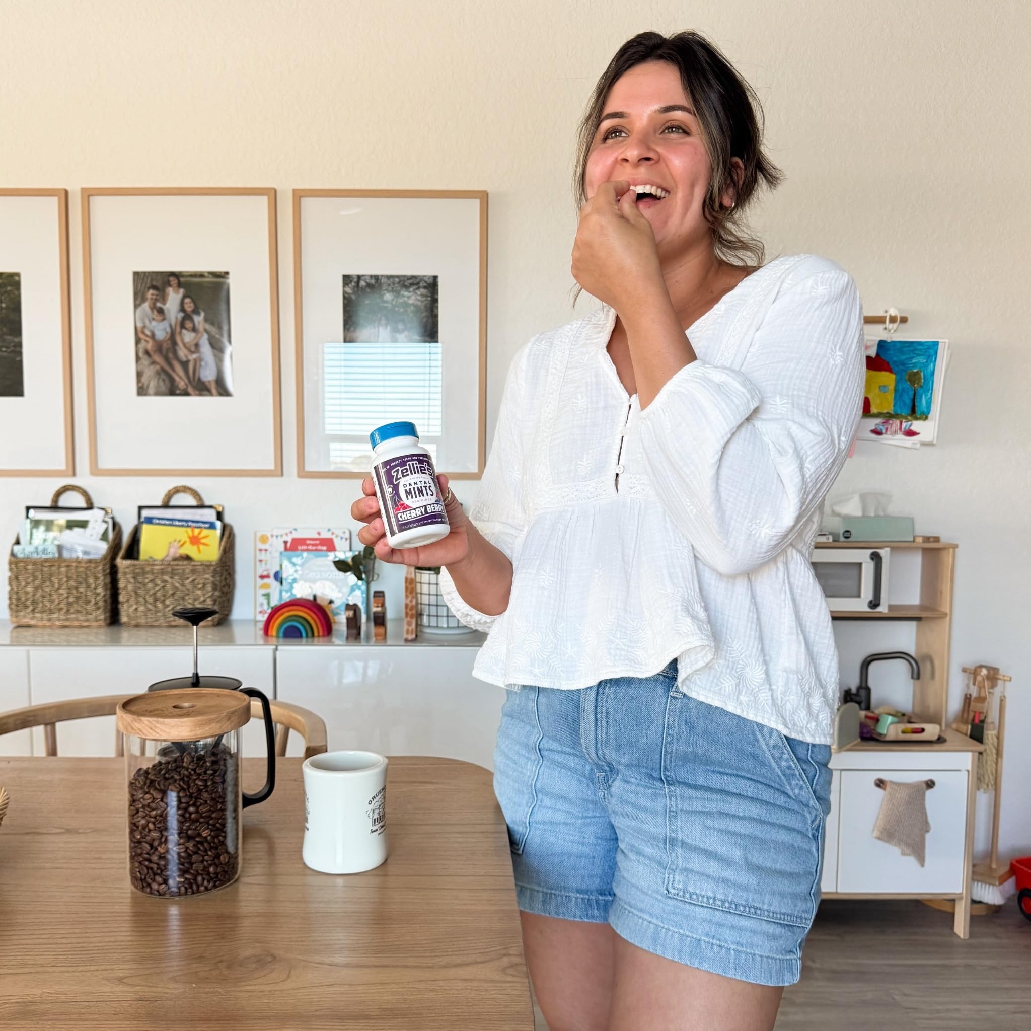 Zellie's etiqueta con ingredientes resaltando xilitol y sin aspartame