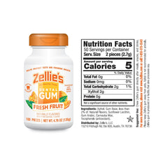 Zellie's primer plano de la textura del chicle que muestra su consistencia y frescor