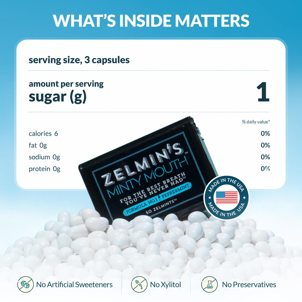 Zelmin's etiqueta de ingredientes y declaraciones, beneficio de transparencia