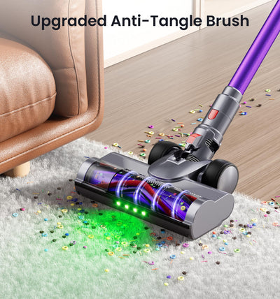 Zemmio cleaning under sofa with flexible head reaching tight spots effectively