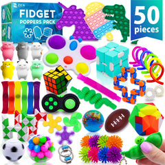 zen laboratory box front showing 50 fidget toys and value assortment