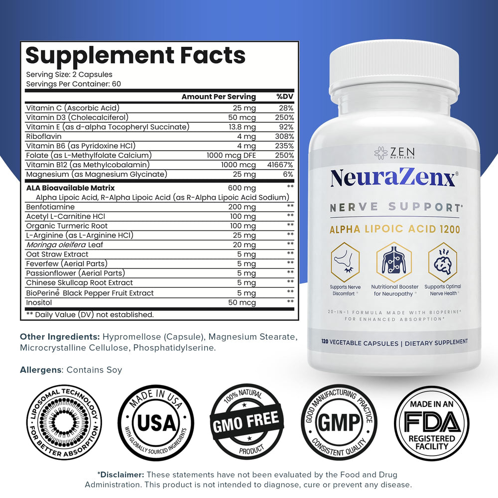 Zen Nutrients NeuraZenX cápsulas en primer plano que resaltan textura y facilidad de ingestión