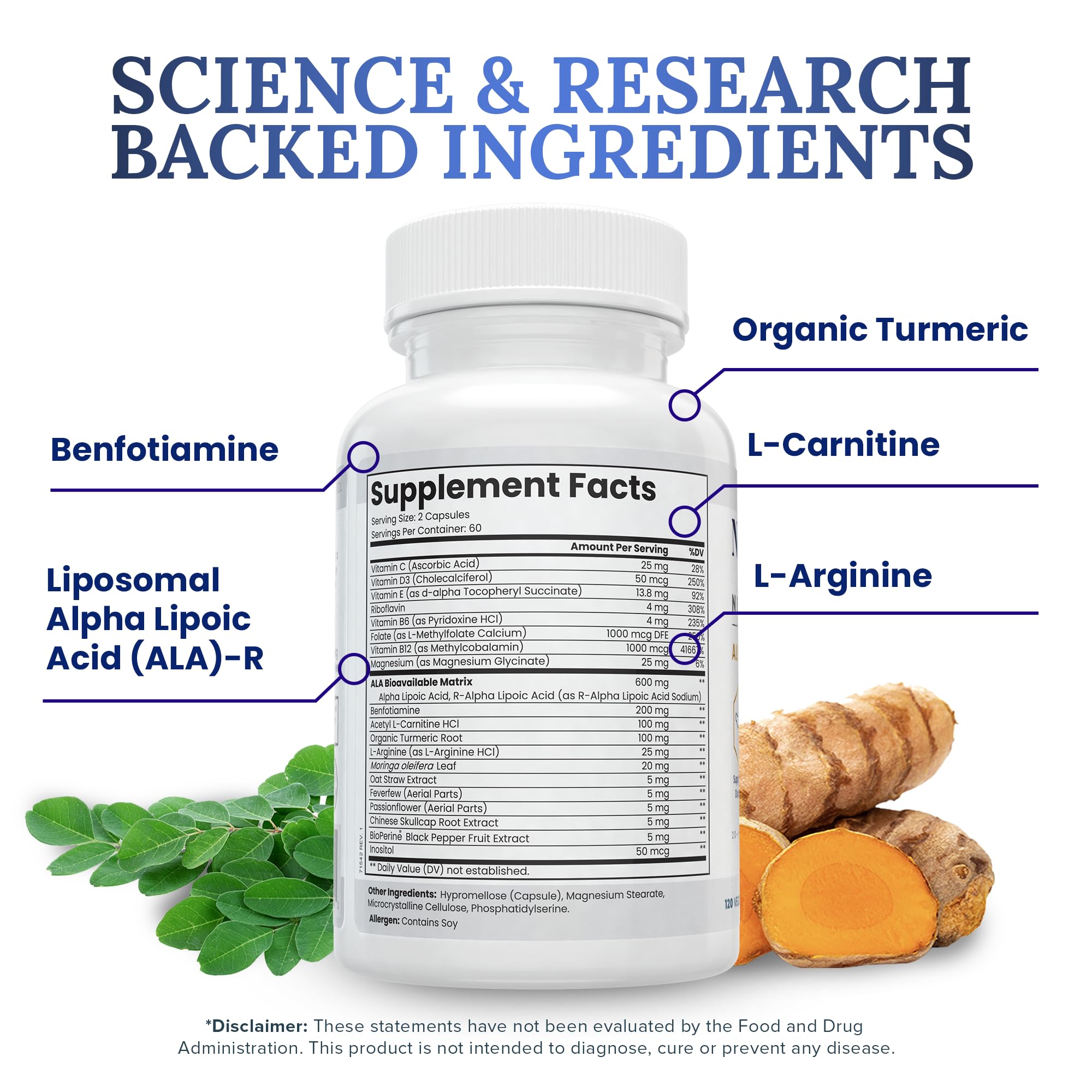 Zen Nutrients NeuraZenX etiqueta con ingredientes y valores para ver la composición detallada