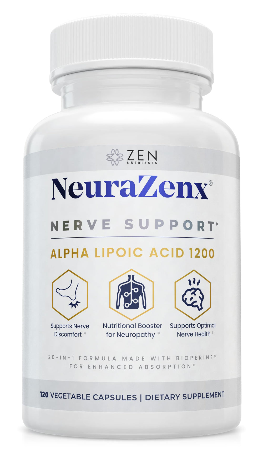 Zen Nutrients NeuraZenX frente del envase mostrando la marca y beneficio nervioso