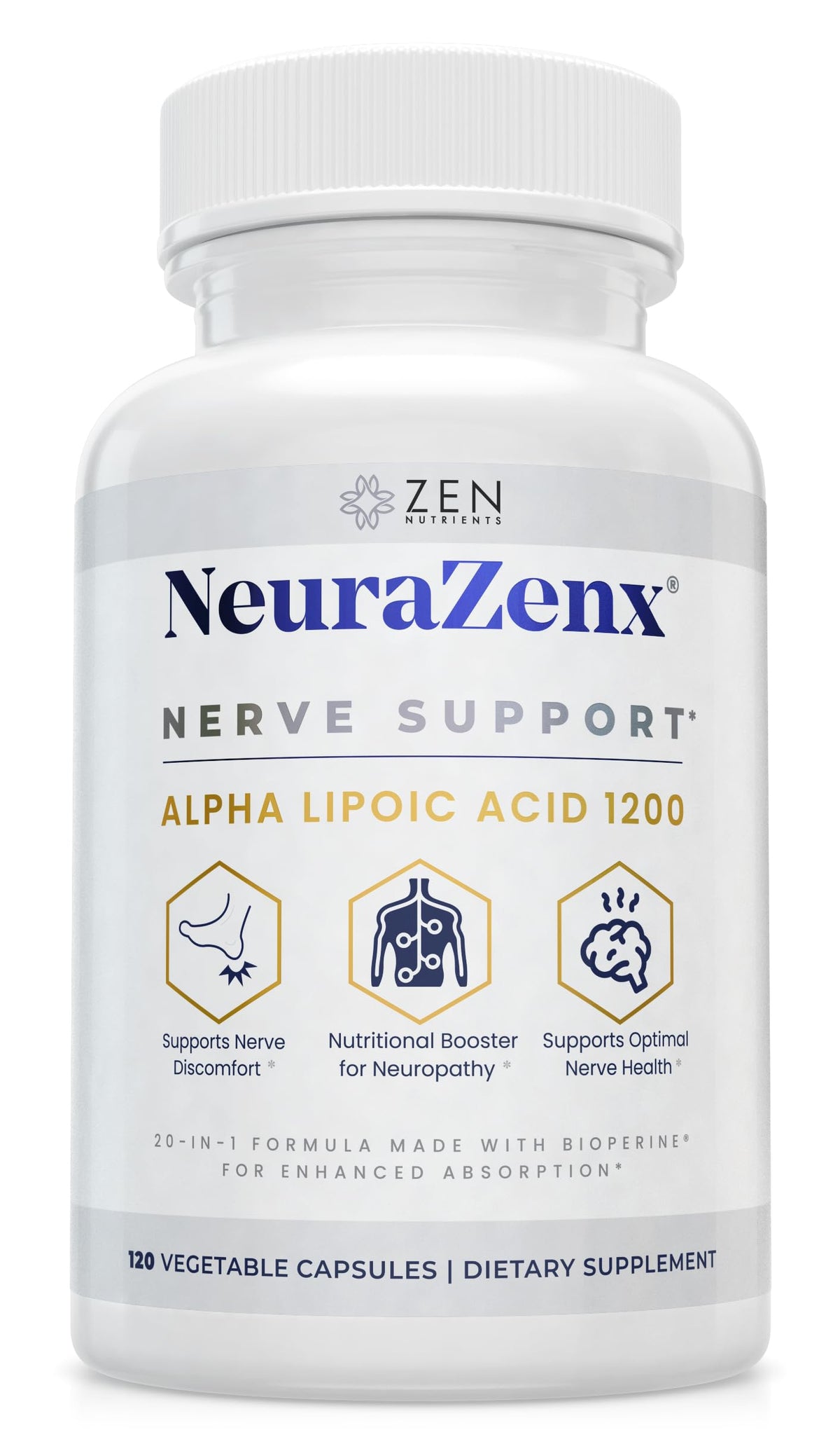 Zen Nutrients NeuraZenX frente del envase mostrando la marca y beneficio nervioso