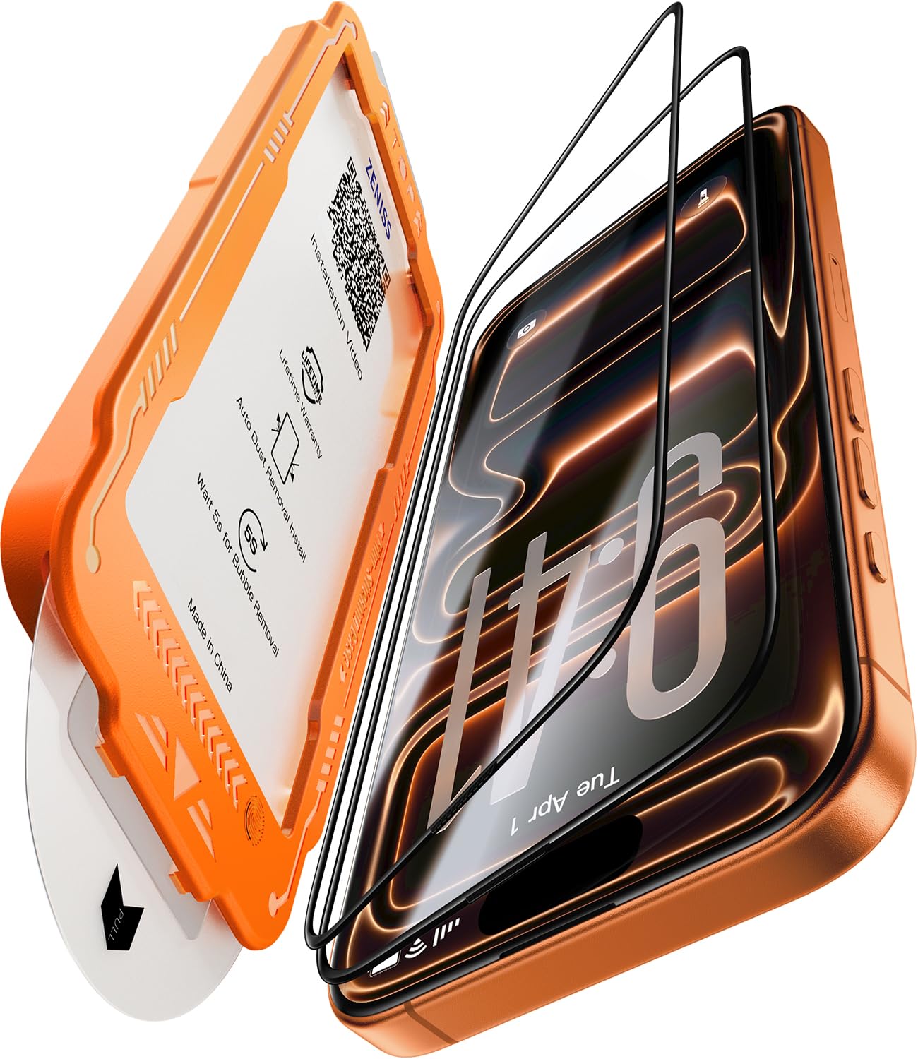 Zeniss frontal del empaque NeverBreak mostrando el protector y beneficio de doble unidad