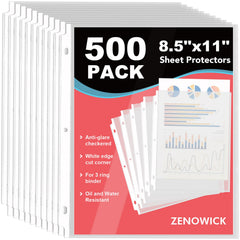 ZENOWICK frente del pack de 500 fundas, gran ahorro y protección