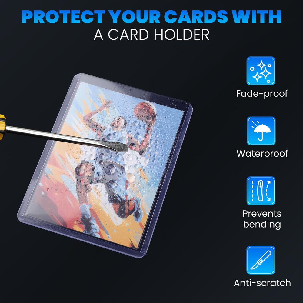 ZENOWICK toploader con carta dentro, demuestra protección en uso