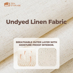ZenStortage primer plano del tejido algodón-lino, tacto natural y transpirable