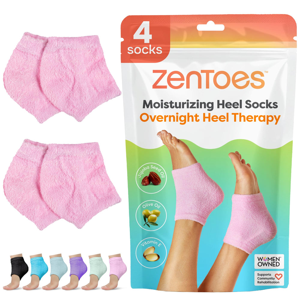ZenToes frontal del paquete mostrando los dos pares y beneficios visibles