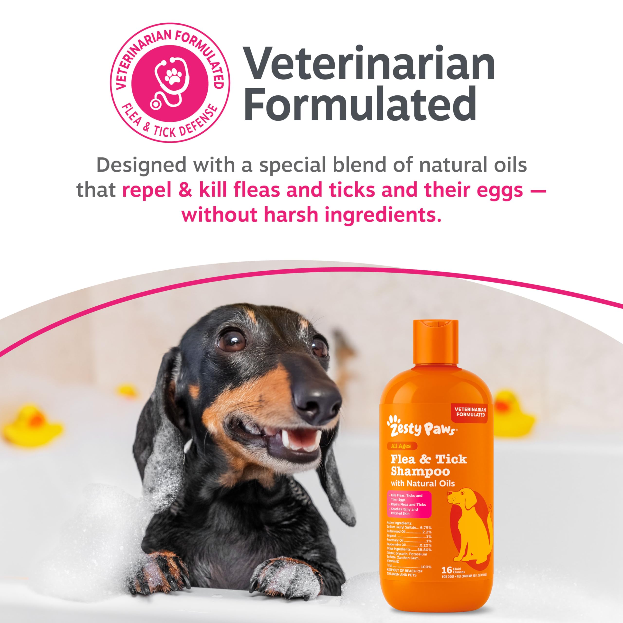 Zesty Paws estilo de vida con perro limpio después del baño y pelaje manejable