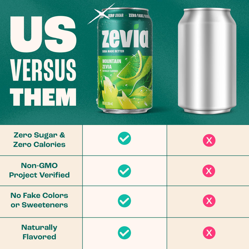 Zevia caja de 24 latas lista para almacenar y compartir