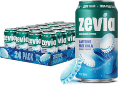 Zevia lata frontal mostrando la marca y etiqueta clara, refresco sin azúcar