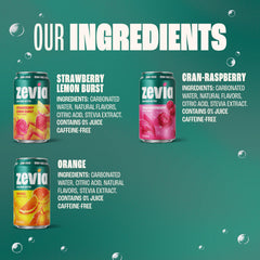 Zevia lata Cran-Raspberry enfocada en color y aroma frutal intenso