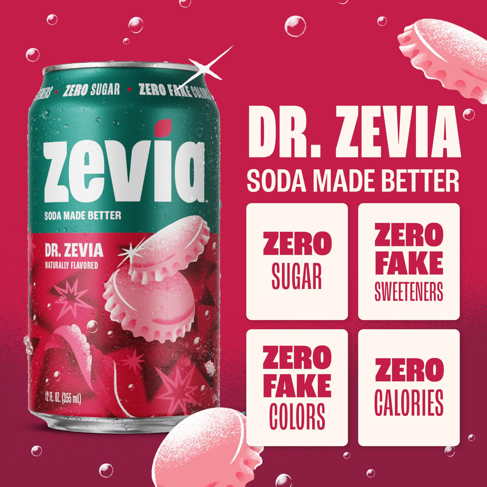 Zevia detalle de burbujas y textura para sensación refrescante