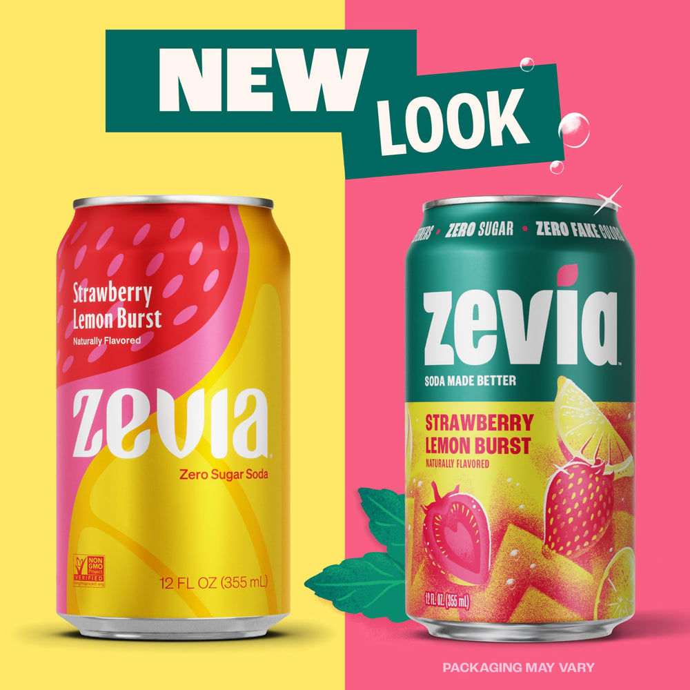 Zevia etiqueta y lista de ingredientes clara y sin aditivos