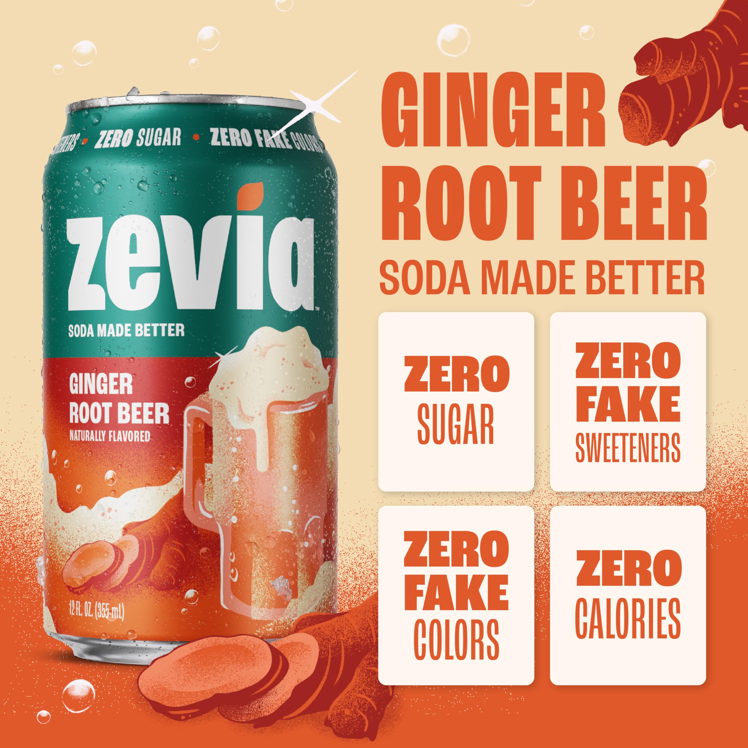 Zevia detalle de etiqueta resaltando stevia y certificaciones