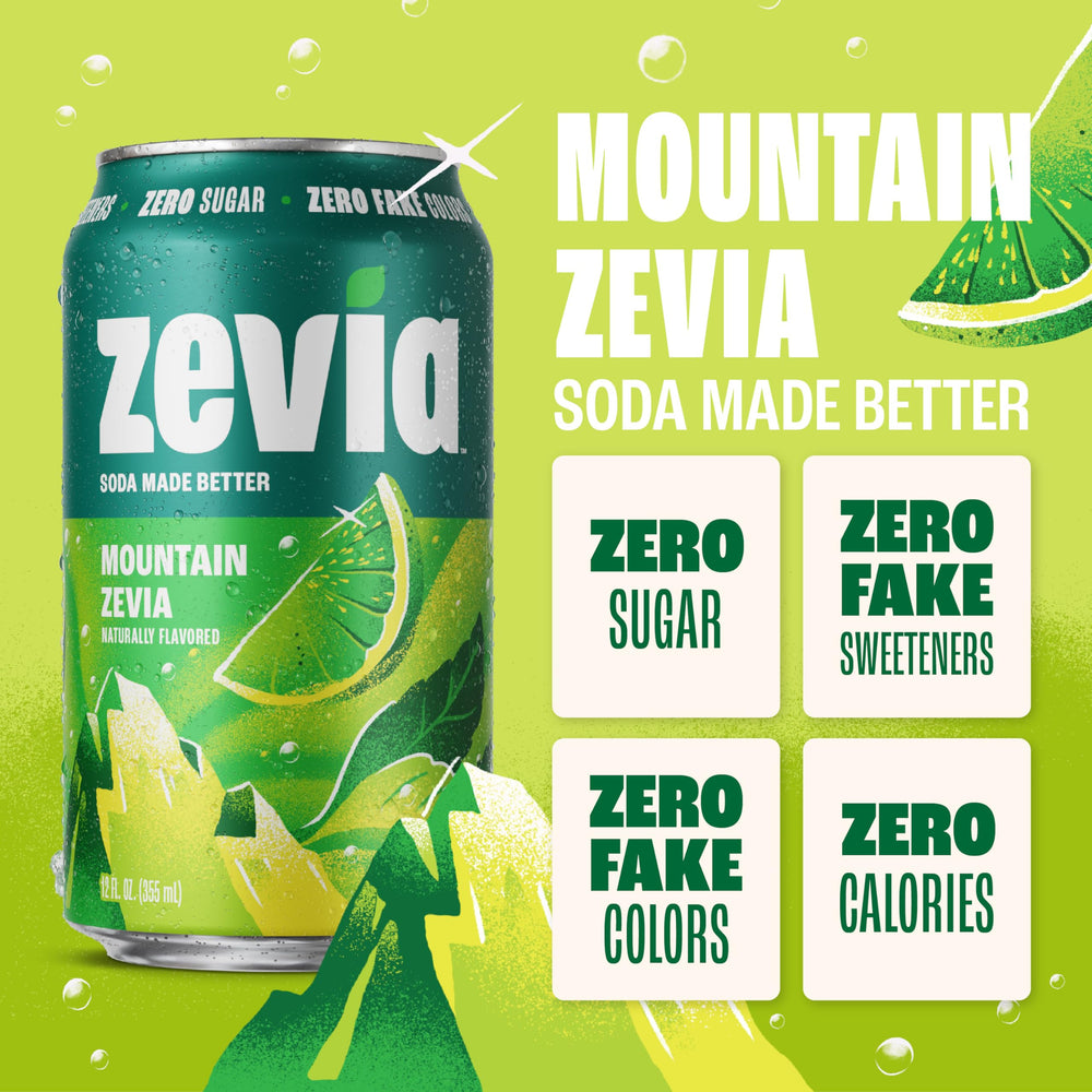Zevia detalle de espuma y burbujas resaltando sabor efervescente