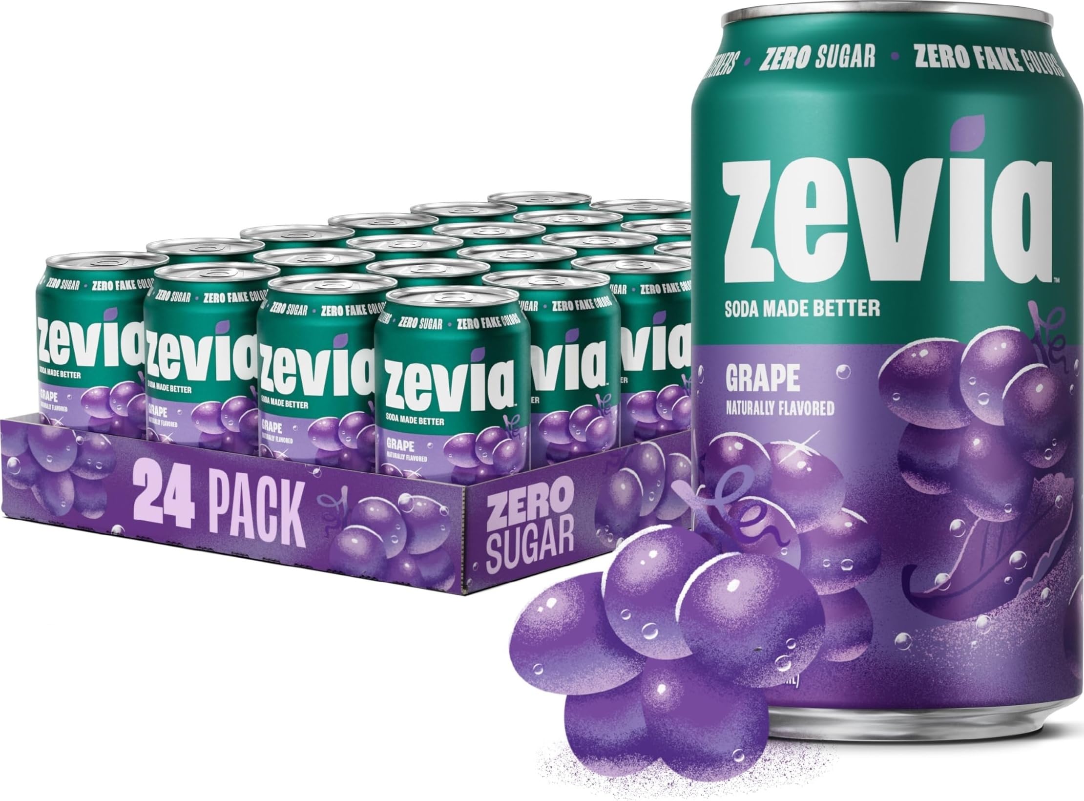 Zevia lata frontal mostrando diseño y beneficio sin azúcar