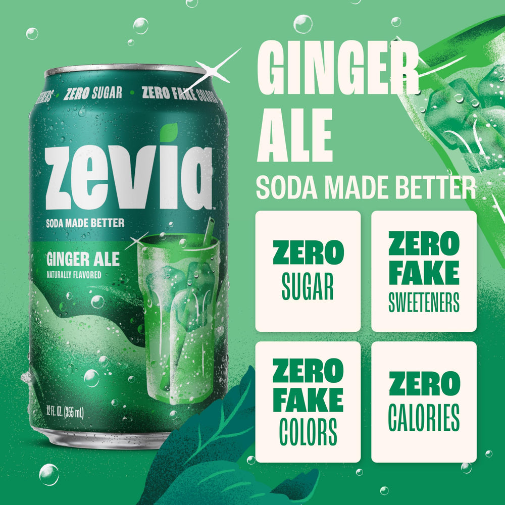 Zevia close-up del jengibre real que destaca sabor auténtico