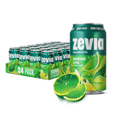 Zevia lata frontal Mountain mostrando diseño y frescura