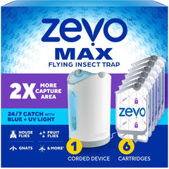 zevo MAX front view showing device and benefits brand light attraction
