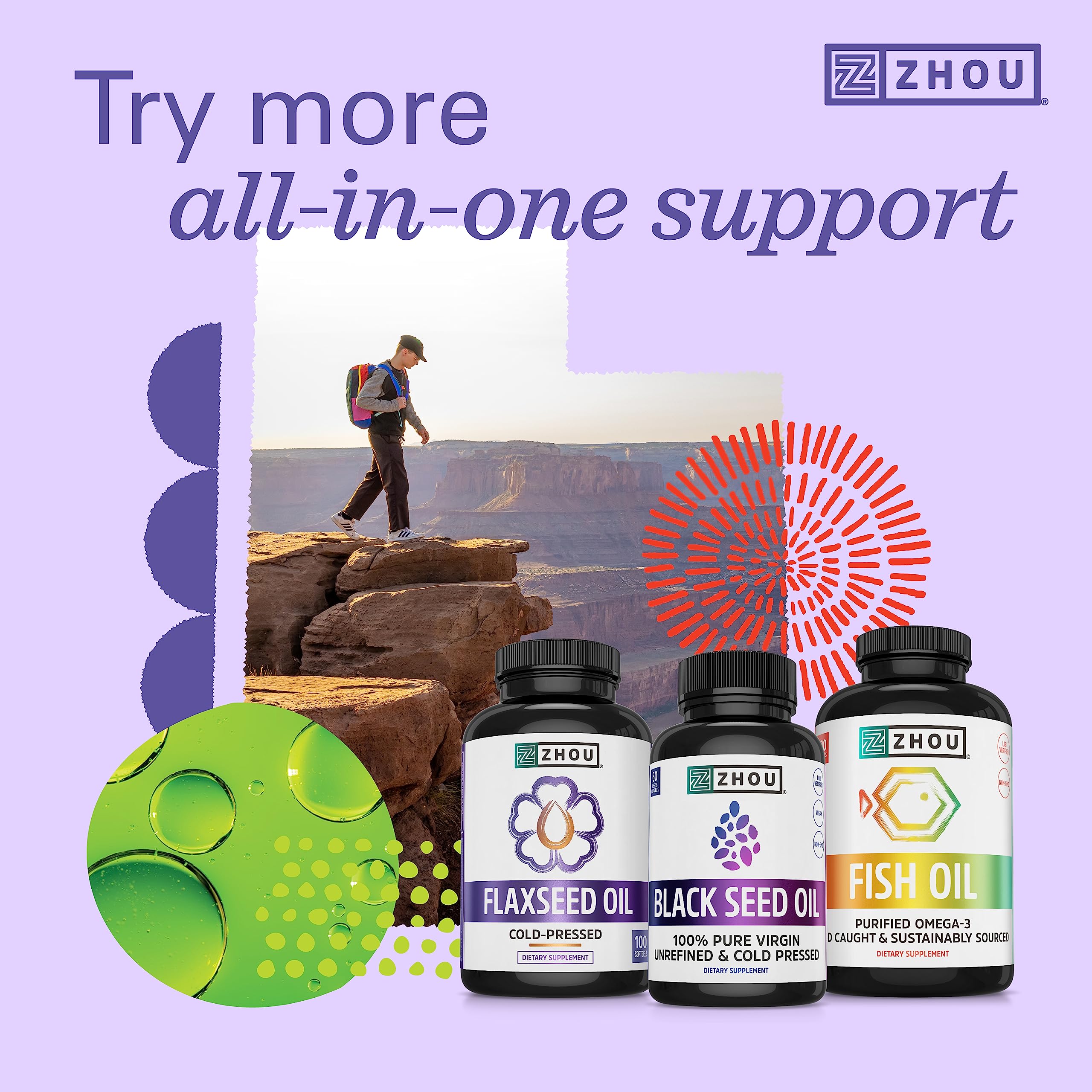 ZHOU etiqueta del producto con información nutricional y lote