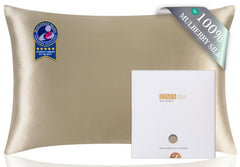 ZIMASILK queen pillowcase front view showing smooth silk and elegant color benefit: luxurious sleep