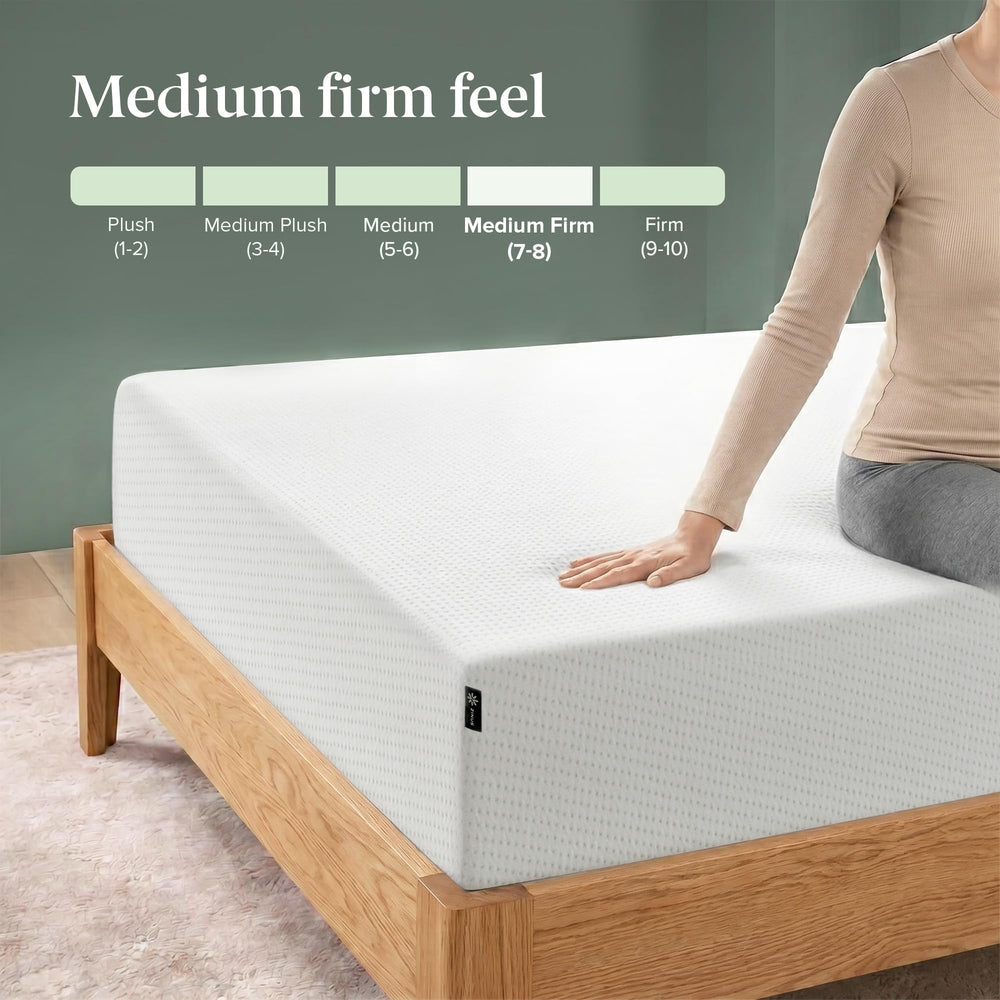 Zinus mattress styled in bedroom scene conveying comfortable, supportive sleep