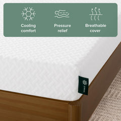 Zinus breathable cover texture detail emphasizing airflow and comfortable sleep surface