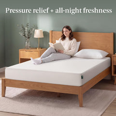 Zinus mattress corner close-up highlighting cover texture and durable finish