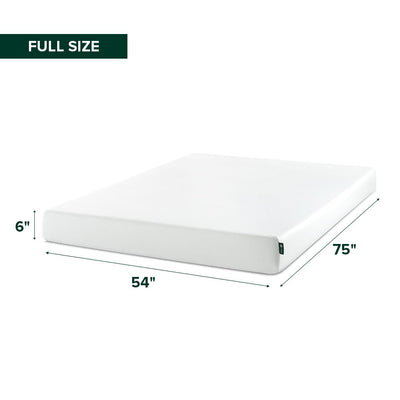 Zinus mattress on platform frame with ruler for clear size and scale reference