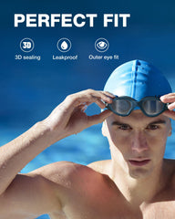ZIONOR gafas en uso en piscina mostrando visión despejada y ajuste