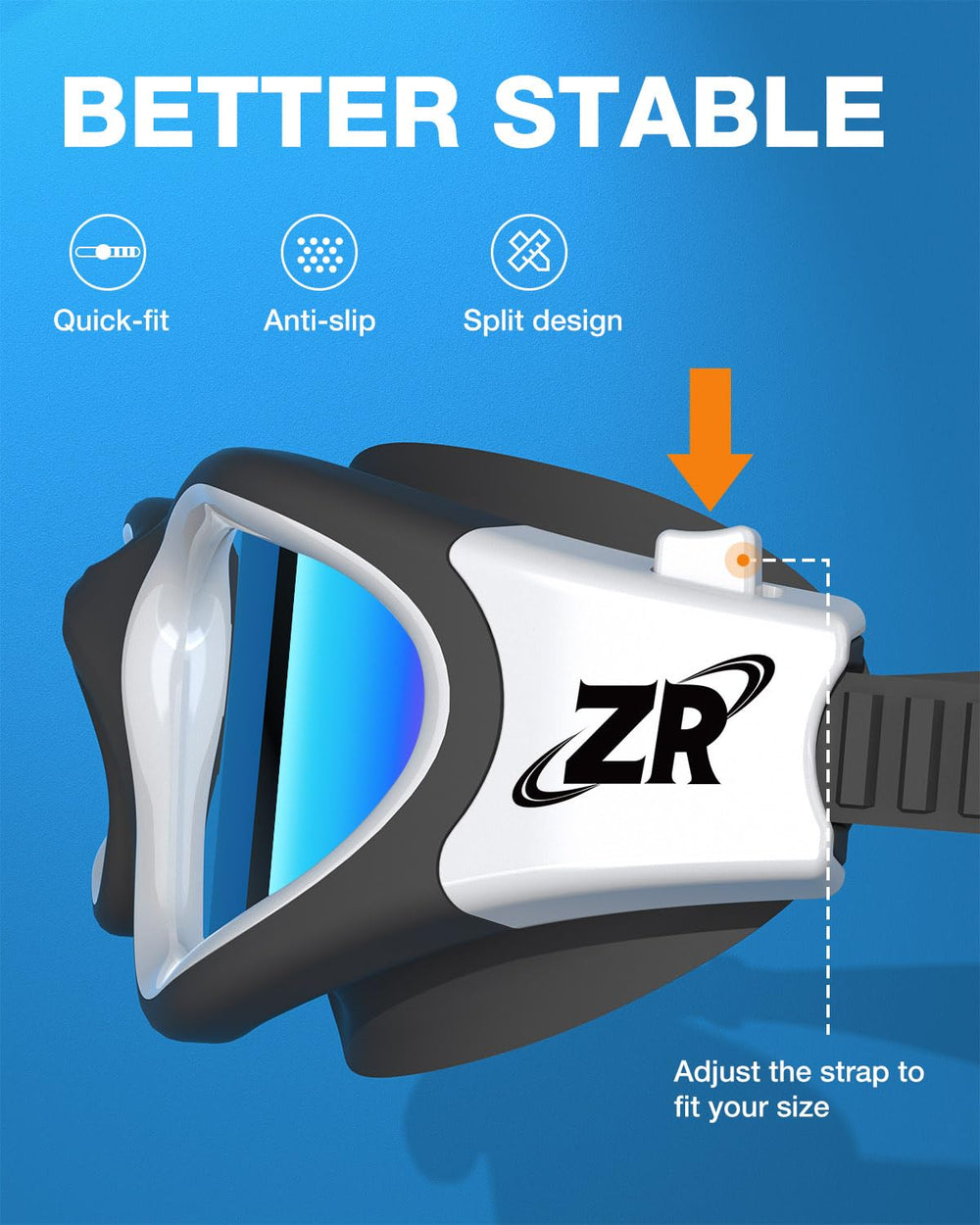 ZIONOR gafas puestas en piscina demostrando claridad subacuática