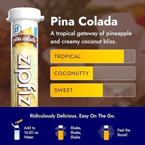 Zipfizz sobre en mano para comparar tamaño, fácil de transportar