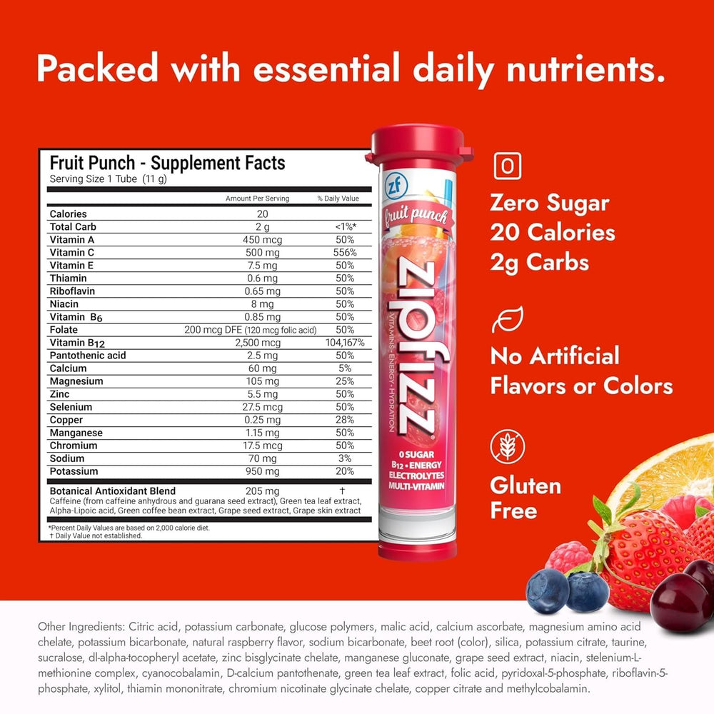 Consumidor en gimnasio bebiendo Zipfizz Fruit Punch tras entrenamiento para reponer líquidos