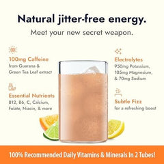 Zipfizz mixed drink in bottle with bubbles, Zipfizz refreshes and replenishes electrolytes
